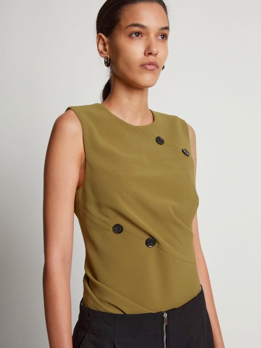 Proenza Schouler Top Espiral Crepé color Verde Militar sku 703-001959 01 - Foto 5