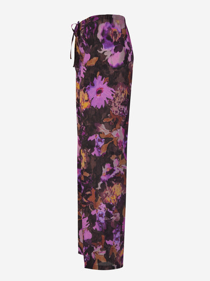 Dries Van Noten Joggers Semitransparentes Floral color Purpura Oscuro sku 761-003346 01 - Foto 1