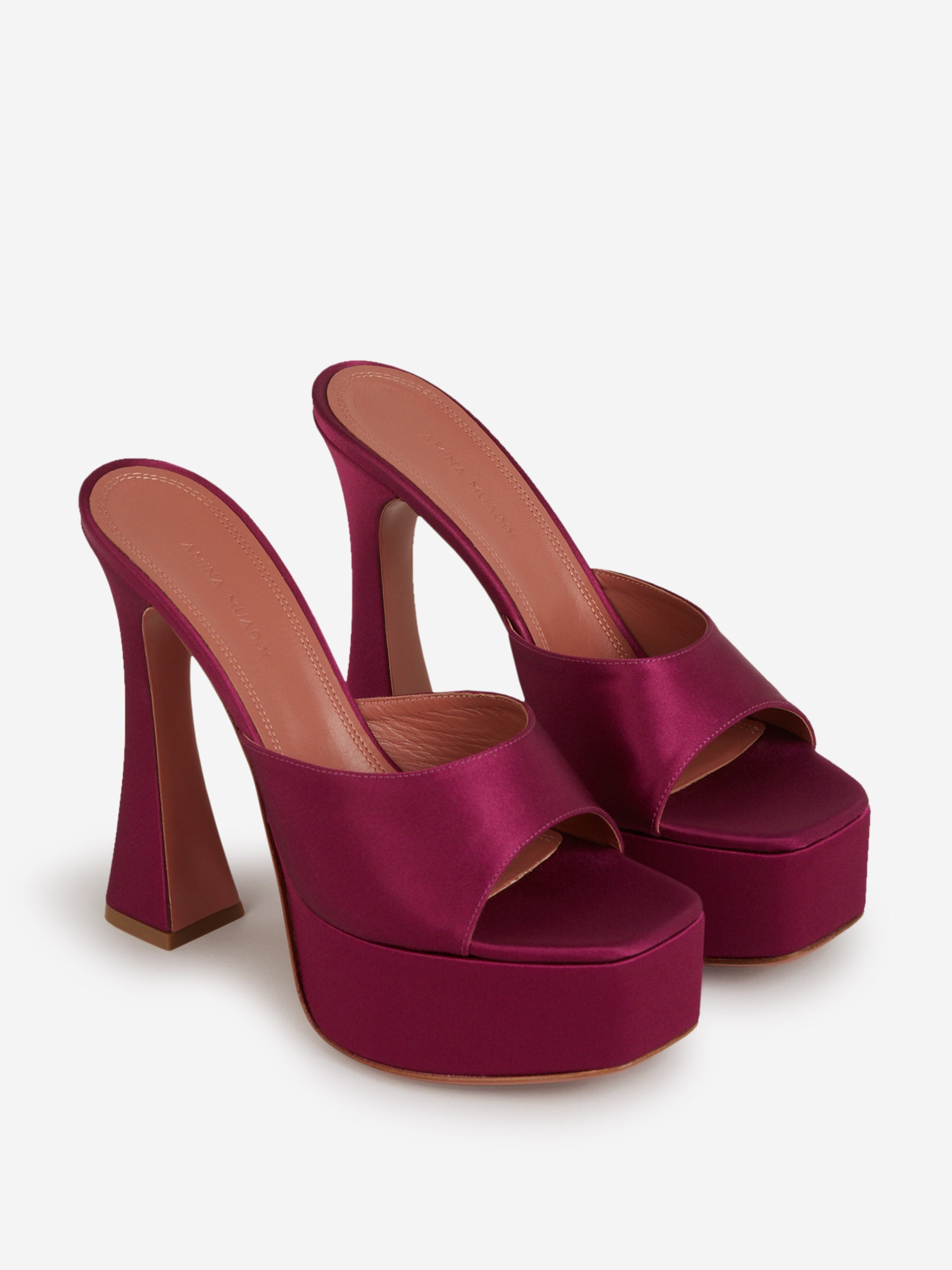 Amina Muaddi Sandalias Dalida Satén color Fucsia sku 800-004856 01 - Foto 2