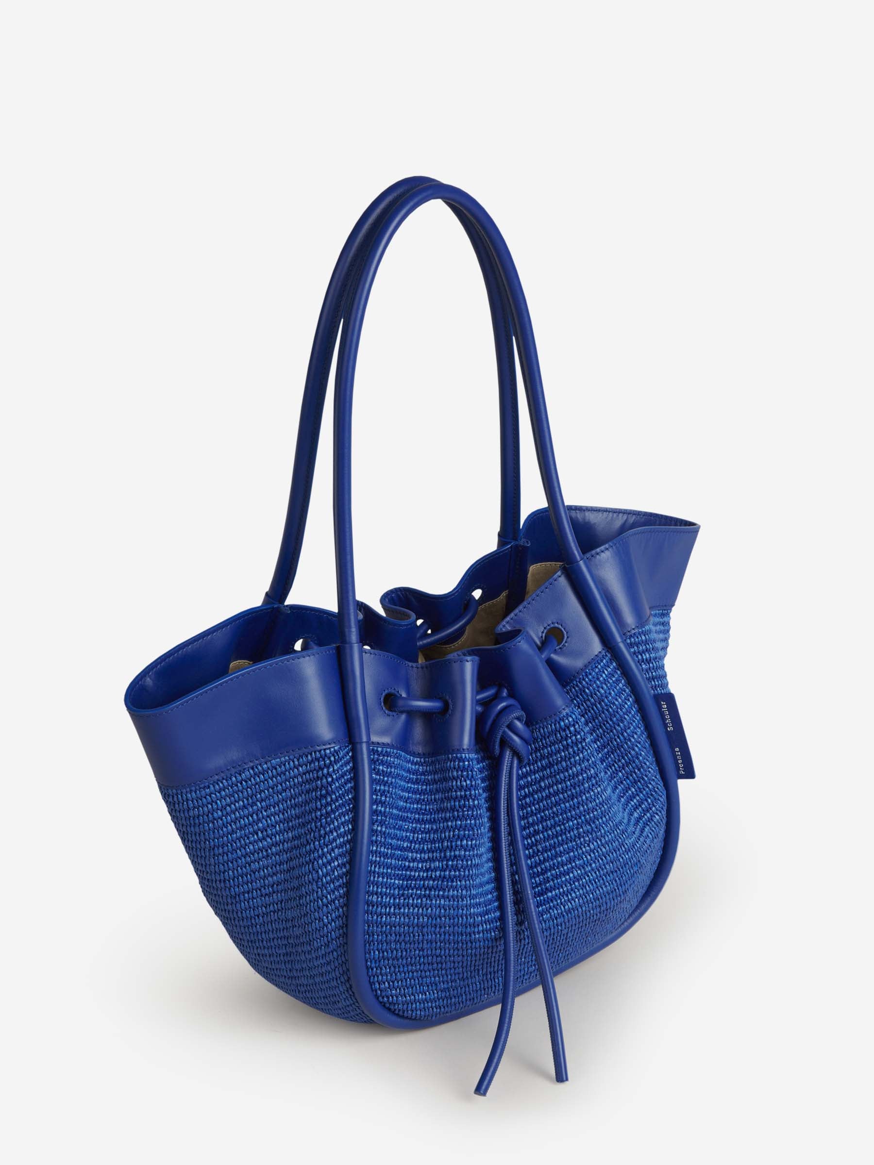 Proenza Schouler Bolso Tote Fruncido Rafia color Azul Marino sku 810-007036 00 - Foto 3