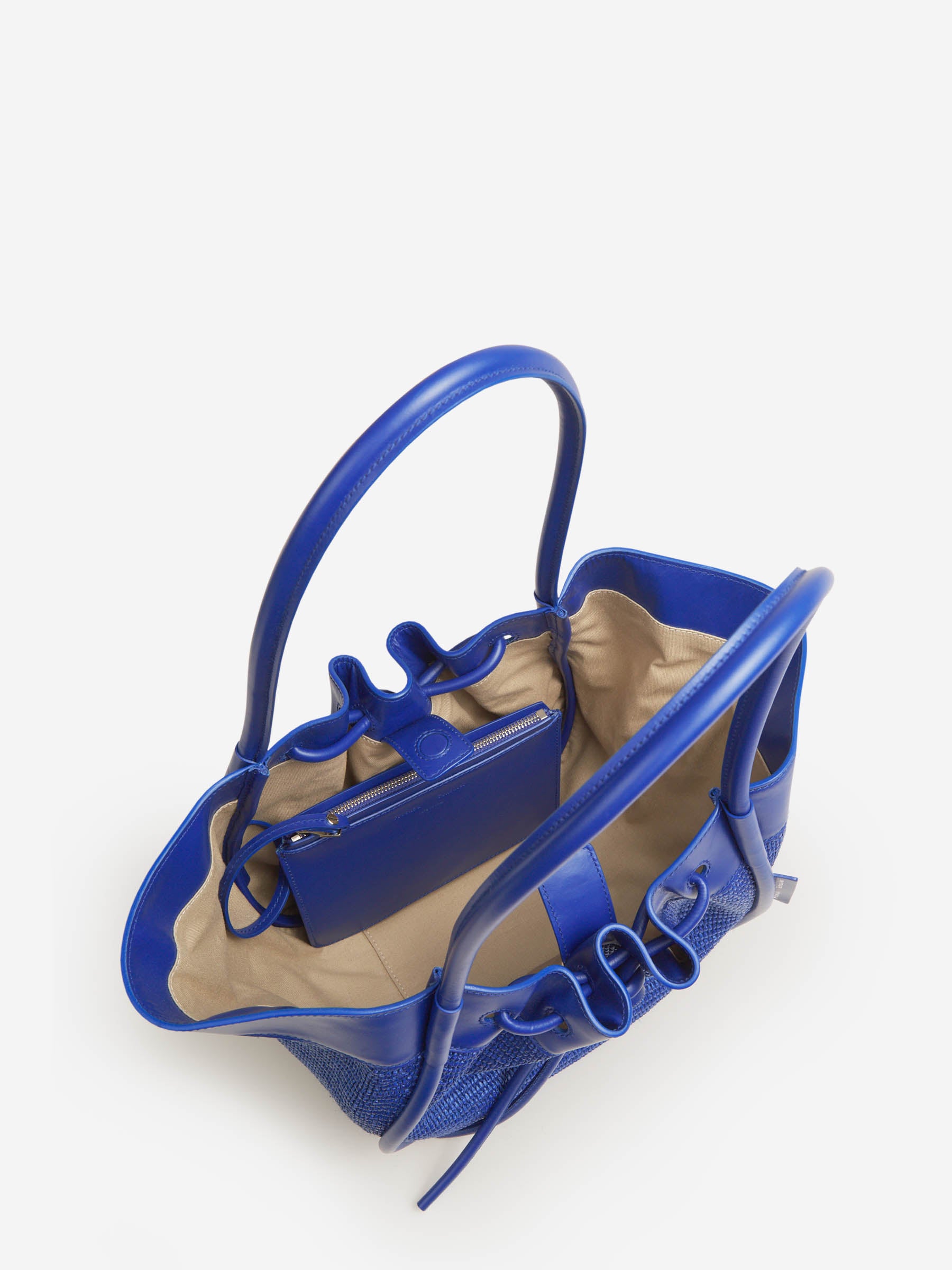 Proenza Schouler Bolso Tote Fruncido Rafia color Azul Marino sku 810-007036 00 - Foto 5